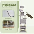 thumbnail image 4 of Large Light Grey Cat Tree - 81" Multi-Level Condo Tower w/ Scratching Posts, Beds & Hammocks for Living Room, Bedroom & Play., 4 of 7