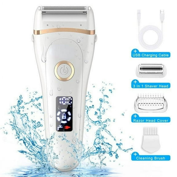 FACEGA Electric Razor for Women, Hair Removal for Women 3 in 1 Wet & Dry Painless Rechargeable for Face, Legs, Underarms, Portable Waterproof Bikini Trimmer Lady Shaver with Child Lock, LED Display