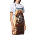 thumbnail image 4 of Easygdp Fluffy Alpaca Mountain Meadow Apron Waterdrop Resistant with 2 Pockets,Oil Resistant Cooking Kitchen Chef Apron for Women Men, 4 of 7