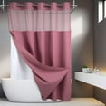 thumbnail image 1 of EIMELI [Rideau en Polyester 71*74 Po] Polyester 71*74 Po Ensemble de Rideau de Douche pour Salle de Bain d'Hôtel / Multicolore Sans Crochets Tissage Gaufré Doublure à Boutons-Pression Dessus en Maille Fenêtre 230 G/m2 Lavable Oeillets T, 1 of 7