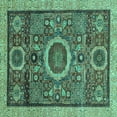 thumbnail image 1 of Ahgly Company Indoor Square Abstract Turquoise Blue Modern Area Rugs, 6' Square, 1 of 4