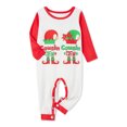 thumbnail image 4 of Christmas Pajamas for Family, Long Sleeve Elf Print Tops + Plaid Pants Set Sleepwear Loungewear, 4 of 10