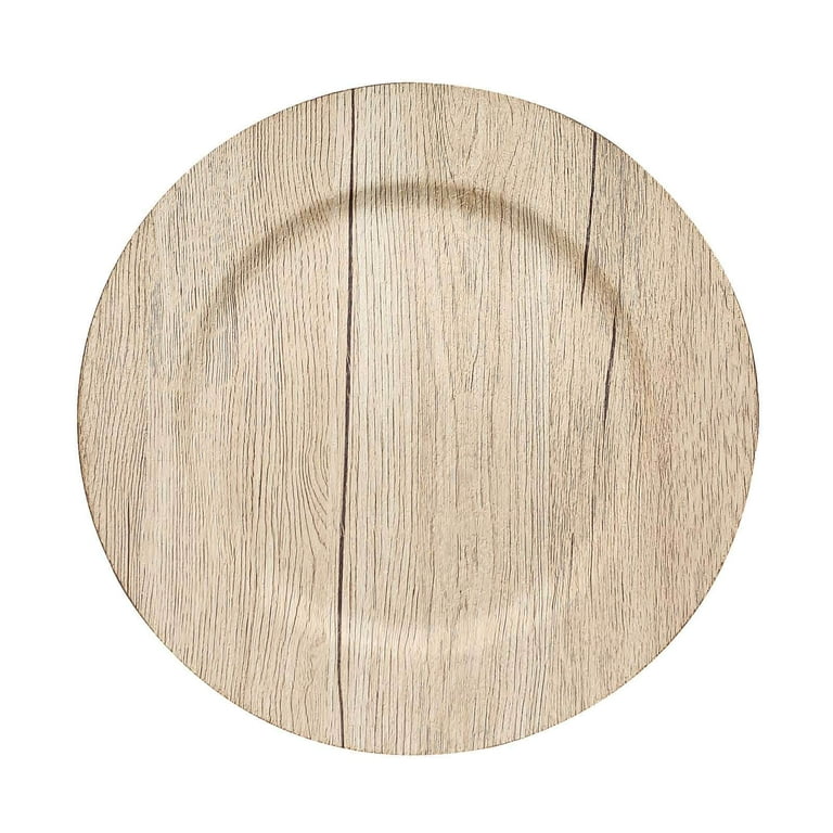 Alpha Living Home 13" Wooden Charger Plates - Set Of 2, Handcrafted Rustic Round Plates For Table Decor