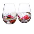 thumbnail image 3 of Bezrat Stemless Wine Glasses Set of Two | Hand Painted Large Premium Red and White Wine glasses | Lead-Free Crystal | Essential Wine Gift | 18 Ounces, 3 of 4
