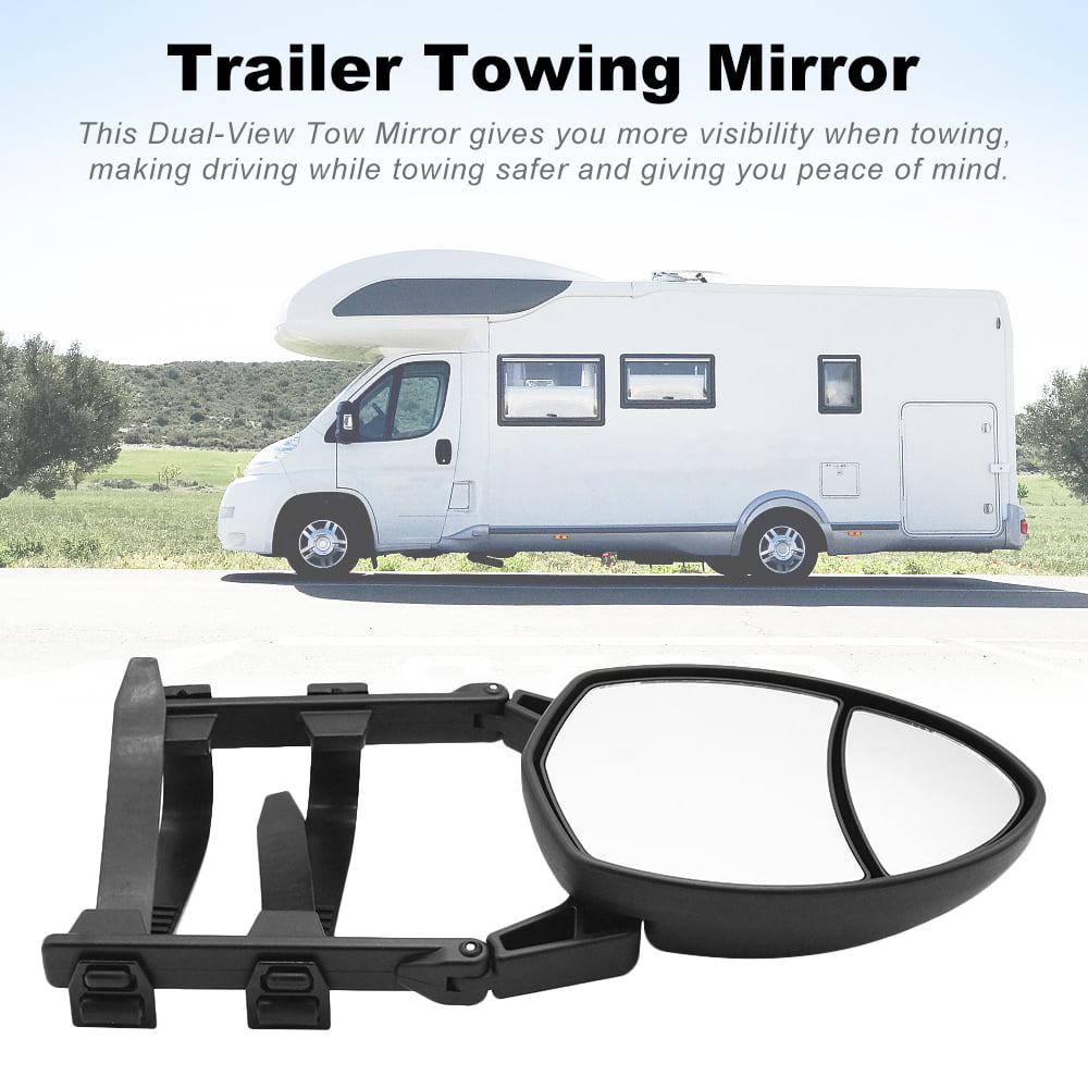 Adjustable Oval Dual View Towing Mirrors Car Trailer Extension Wing Mirror 1Pc