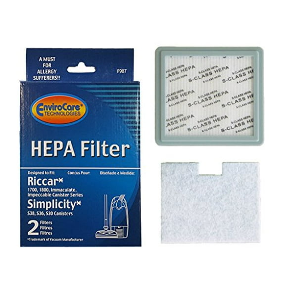 EnviroCare 1 Riccar 1700 1800#RF-17 Simplicity #SF-I3 S Class HEPA Allergen Filter Canister Vacuum
