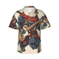 thumbnail image 1 of Fotbe Samurai Frog Guitar Camisa Hawaiana para Hombre Unisex – Camisa Casual de Verano con Botones de Manga Corta de Algodón y Lino,Medium, 1 of 7