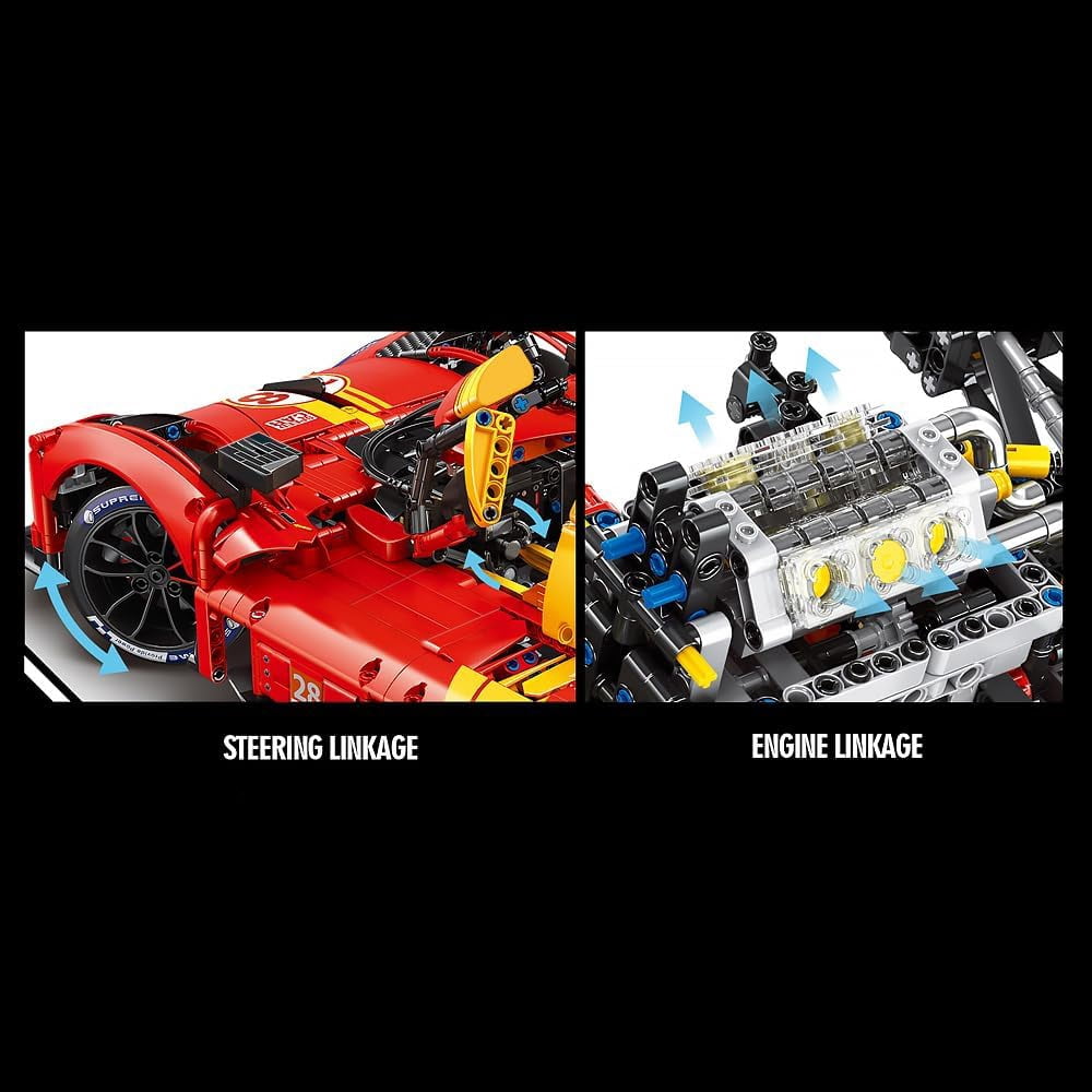 1:8 Le Mans Supercar 499P Race Car Toy Model Building Kit, Car Enthusiast Collection Ornament, Adult Collection Grade Mechanical Building Blocks (3350 PCS)