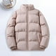 thumbnail image 5 of Abrigo de algodón de invierno para mujer, Chaqueta de algodón gruesa acolchada cálida resistente al frío, abrigo a prueba de viento de manga larga con cuello levantado, abrigo para exteriores Unisex, 5 of 5