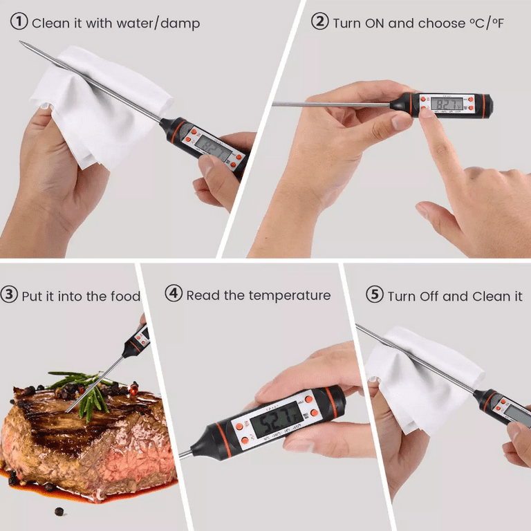  Meat Food Thermometer, Digital Milk Thermometer, Candy