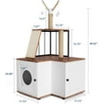thumbnail image 3 of Cat Tree Litter Box Enclosure Hidden Litterbox, Large Tall Cat Tower for Indoor Cats Large Adult, 2 in 1 Multi Level 48.8 Inch Wooden Furniture with Scratching Post, Hanging Balls for Pets, 3 of 6