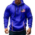 thumbnail image 2 of CFLVAEK Tactical Hoodies for Men USA Flag Graphic Quarter Zip Pullover Long Sleeve Workout Hiking Sweatshirts with Multiple Pockets Blue XXL, 2 of 4