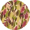 thumbnail image 1 of Ahgly Company Indoor Round Patterned Yellow Orange Area Rugs, 6' Round, 1 of 6