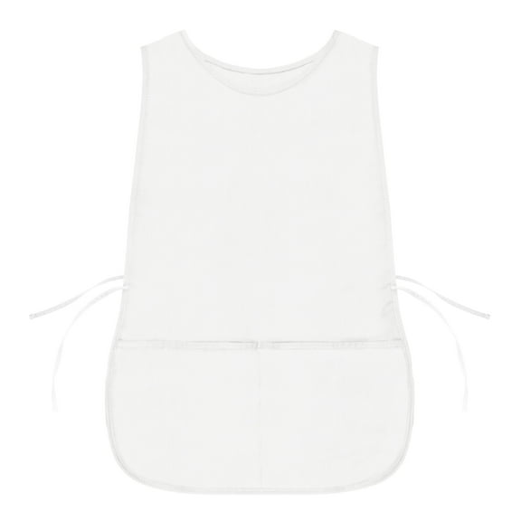 DALIX Cobbler Apron 2 Pockets Smock Regular Double Sided Aprons 28.5" x 18.5" in White
