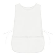DALIX Cobbler Apron 2 Pockets Smock Regular Double Sided Aprons 28.5" x 18.5" in White