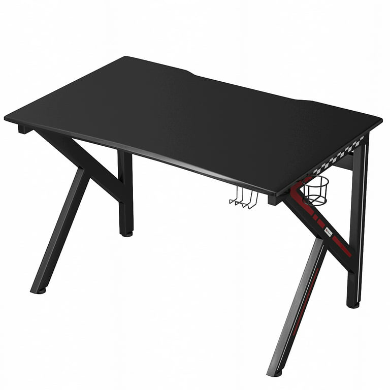 Costway Gaming Desk Gamers Computer Table E-Sports K-Shaped W/ Cup Holder  Hook Home New 