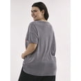 thumbnail image 3 of No Boundaries Washed Graphic Boyfriend Tee, Women's and Women's Plus, 3 of 5