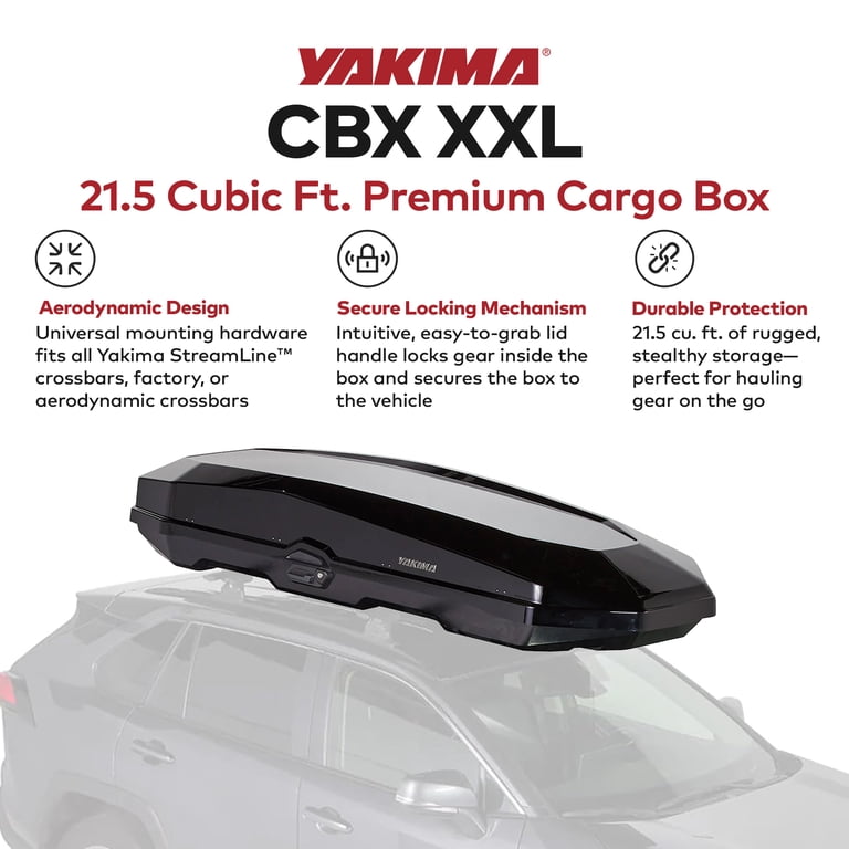Yakima CBX XXL Roof Top Cargo Rugged Carrier Box, Fits StreamLine