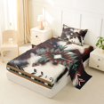 thumbnail image 2 of jejeloiu Rustic Aztec Twin Sheets,Western Cowhide Bedding For Boys,Green Brown,3-Piece,1 Fitted Sheet and 1 Pillowcase, 2 of 6