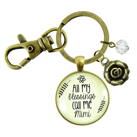 Mimi Keychain My Blessings Call Me Grandma Bronze Female Adult Charm Jewelry