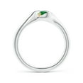 thumbnail image 2 of ANGARA Natural Calla Lily Two Stone Emerald Ring in 14K White & Yellow Gold for Women (Size-4mm) | May Birthstone, Birthday, Anniversary, Jewelry Gift for Women | Natural Emerald Ring, 2 of 9