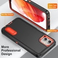 thumbnail image 4 of For Samsung A06 Military Grade Dual Layer Shockproof Phone Case With 2 PCS Screen Protector Build With Kickstand Dustproof Drop Proof Protective Cover for Galaxy A06 6.7"(Black/Orange), 4 of 8
