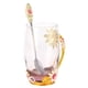 thumbnail image 3 of Taza de cristal Ficarrico, innovadora taza de té de flores con cuchara, taza para bebidas, regalos festivos de Navidad y cumpleaños, café, crisantemo, 350ML, 3 of 8