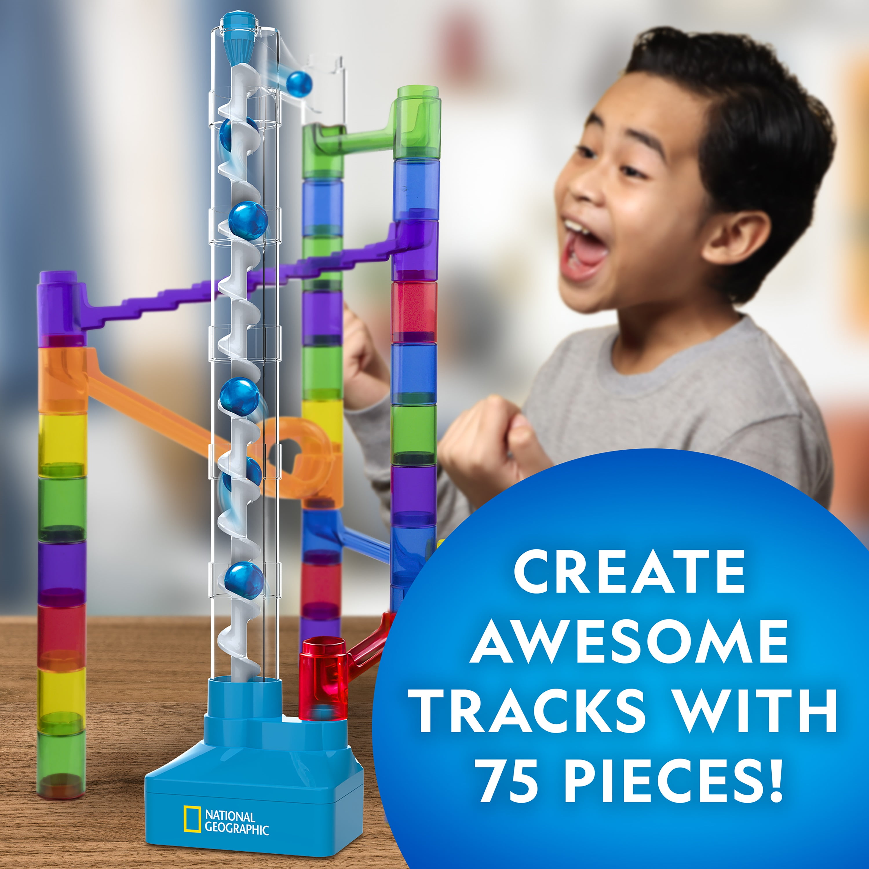 National Geographic Lanciarazzi Ad Aria Con Luci LED – Gioco All'Aperto Per Bambini, Volo Fino A 30,5 Metri