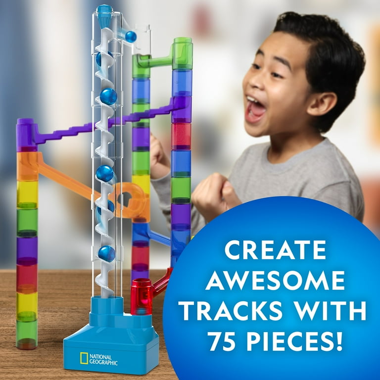National Geographic 75-Piece Motorized Marble Run Kit for Child 8 Years and up