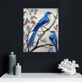 thumbnail image 4 of JEUXUS FuShvre Blue Bird Pictures Wall Decor Bird on Flower Tree Canvas Art Prints Spring Painting for Kitchen Bedroom 12"x16", 4 of 4
