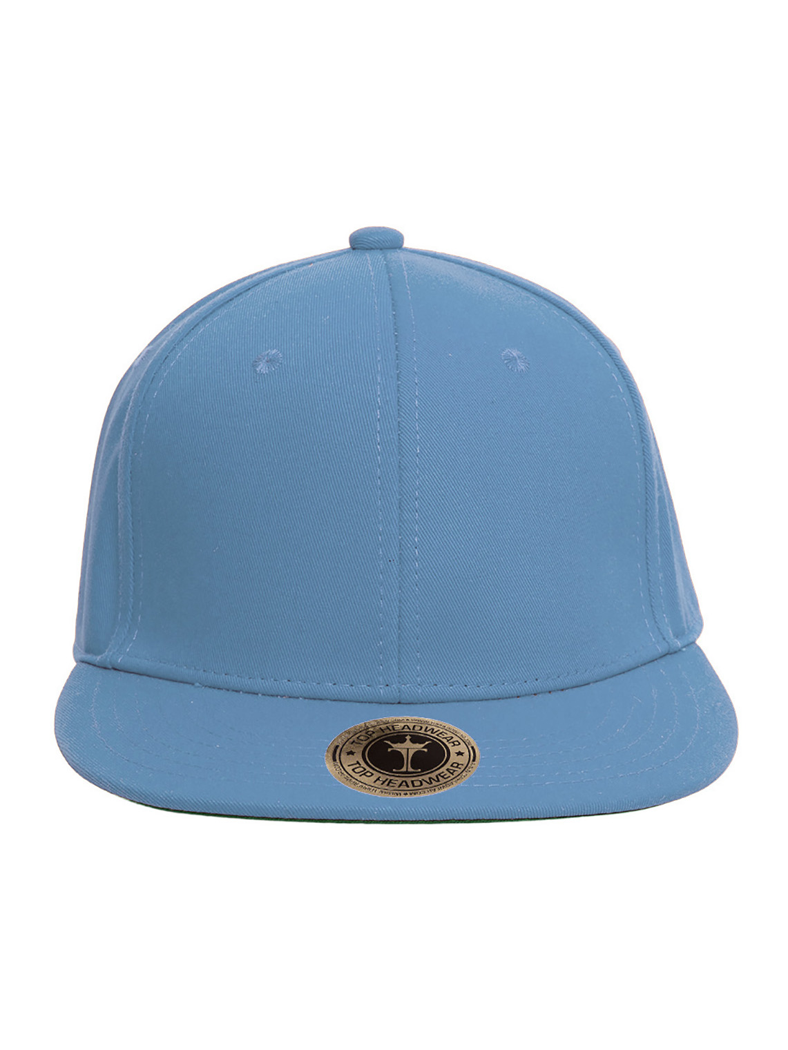 Top Headwear Plain Flat Bill Fitted Hat, Sky Blue 7 3/4 - image 2 of 4
