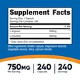 thumbnail image 5 of Nutricost L-Arginine + L-Citrulline | 750 Mg Per Serving | 240 Capsules | 240 Servings, 5 of 5