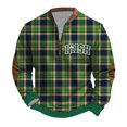 thumbnail image 5 of Penkiiy Haut Imprimé pour la Saint-Patrick pour Hommes Demi-Fermeture à Glissière Manches Longues Col Rond TG Multicolore, 5 of 5