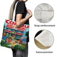 thumbnail image 3 of Caillou Bolso de tela con estampado de lienzo para mujer, bolsa de compras reutilizable y estética, con cremallera interior, regalo para mujer,40*45cm., 3 of 6