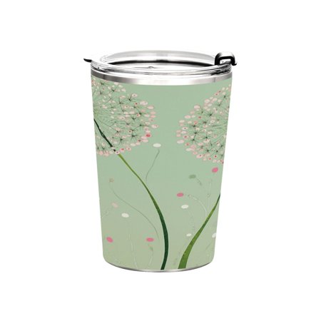 

11oz Straw Mugs with Handle and Straw Lid Sports Mugs Car Mugs Four Large Dandelions