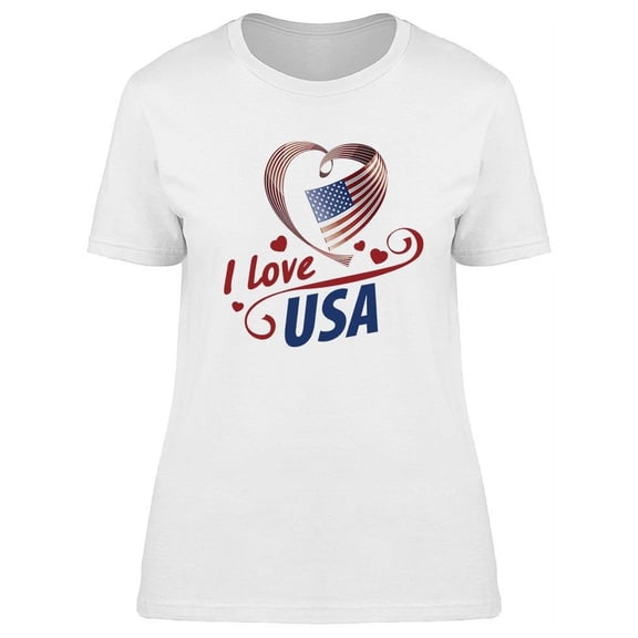 Usa Love Design T-Shirt Women -Image by Shutterstock, Female XX-Large