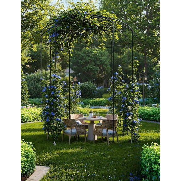 Huisuilinss Birdcage Shape Garden Arch Arbor,8.8FT Metal Garden Arbor With Trellis,Outdoor Weather-Resistant Steel Pergola Pavilion For Climbing Flowers,Wedding Arches For Ceremony Parties Patio Lawn