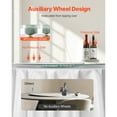 thumbnail image 5 of KFFKFF 40-inch Glass Revolving Serving Tray, Reinforced Glass Dinner Table Focal Point with 6 Spinning Casters, 360° Effortless and Quiet Swivel Tabletop Rotating Platter, Ideal for Family Reunions, 5 of 9