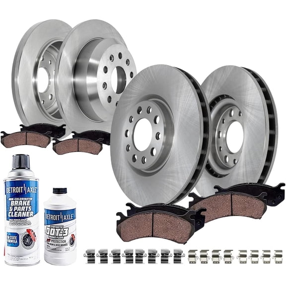 Detroit Axle - 10pc Brake Kit for Jeep 2018 2019 2020 2021 2022 2023 Wrangler Disc Brakes Rotors Ceramic Brake Pads Replacement: 12.99" inch Front and 12.91" inch Rear Rotors
