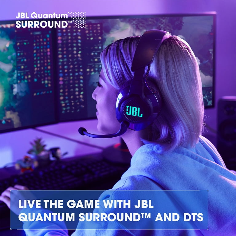 JBL Quantum 610 Wireless - Casque gaming supra-auriculaire – Sans fil 2,4  GHz et jack 3,5 mm – Avec Microphone sur tige relevable et son JBL
