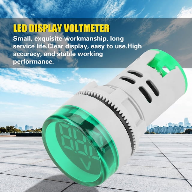 Voltímetro ACLED, luz de señal LED redonda Pantalla LED Voltímetro Luz de señal de voltaje Resultados impresionantes