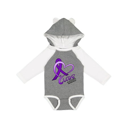 

Inktastic Cure- Alzheimers Awareness purple ribbon Boys or Girls Long Sleeve Baby Bodysuit