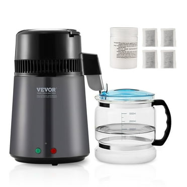 VEVORbrand 4L Water Distiller Purifier Machine Countertop Stainless Steel Interior Digital Control Distilling Water Machine with Handle