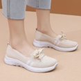 thumbnail image 3 of Womens Slip on Walking Shoes Spring Comfortable Breathable Lace up Mesh Golf Driving Nursing Sneakers, 3 of 7