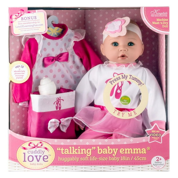 Talking Baby Emma 18" Soft Cuddly Doll Fashion Playset Ballerina