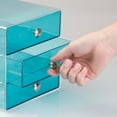 thumbnail image 3 of iDesign BPA-Free Plastic 3-Drawer Vanity Organizer - 6.5" x 6.5" x 6.5", Aqua, 3 of 7