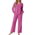 thumbnail image 6 of Cueply Lounge Sets for Women 2 Piece Outfits Fall Long Sleeve Knit Sweater Top Wide Leg Pants Loungewear Winter Matching Set, 6 of 8