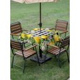 thumbnail image 4 of Outdoor Tablecloth with Umbrella Hole for Patio/Picnic/Party/Camping, Summer Lemons Waterproof Table Cloth Square Cover Washable, Fruits White Flowers Farmhouse Plaid (54"x 54"), 4 of 8