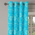 thumbnail image 3 of Ambesonne Hamsa Grommet Curtain, Eastern Cultural Floral, 50" x 63", Blue, 3 of 6