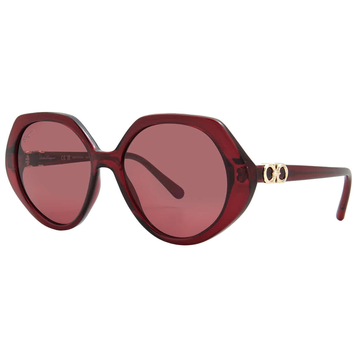 NWT Salvatore Ferragamo SF1068S Crystal Nude Round 52mm Sunglasses Salvatore Ferragamo Sunglasses Round Full Rim, Crystal Sand  main image 4